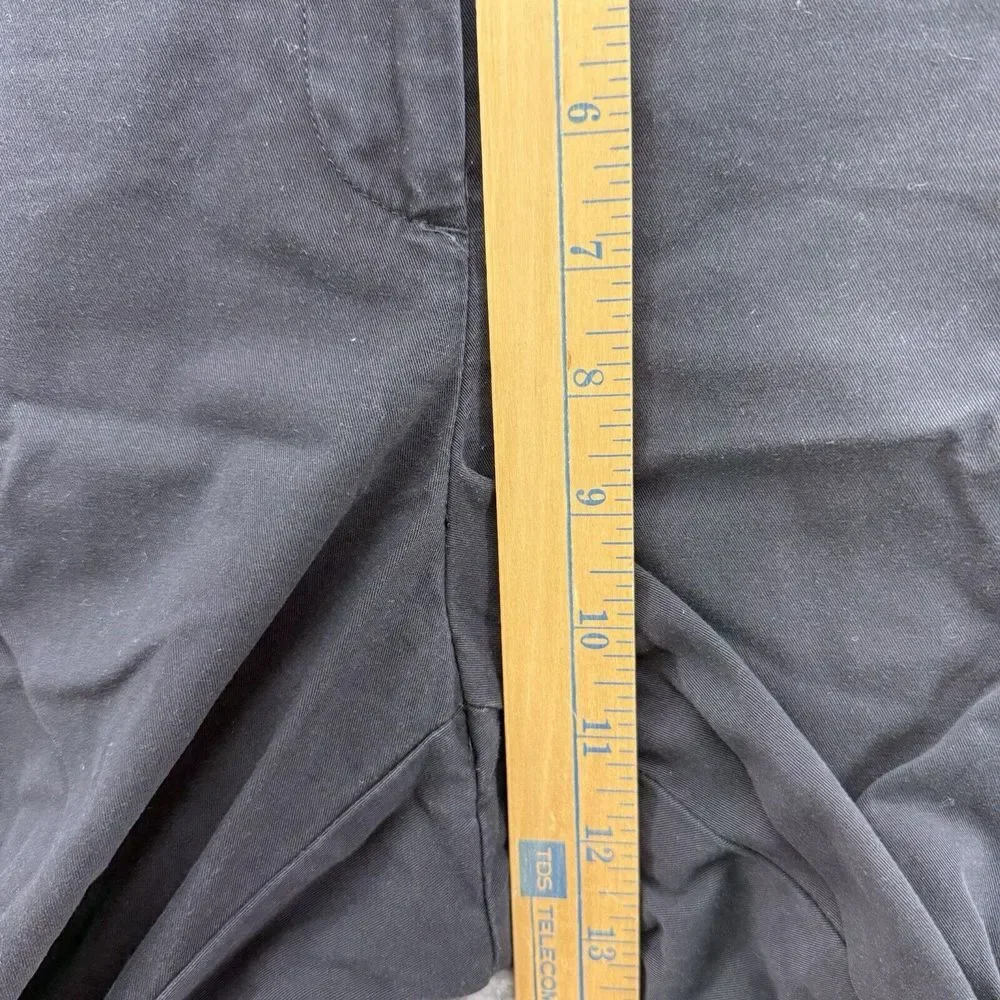 Talbots‎ Womens Pants Black Size 12 Curvy Cropped High Rise Stretch Slit Pocket